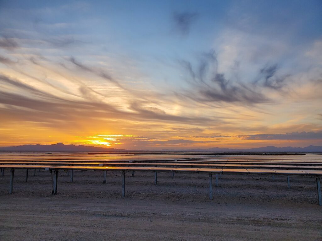 The Blythe Solar Power Project, a four-unit, 485-megawatt photovoltaic facility and 387-megawatt battery energy storage system in Riverside